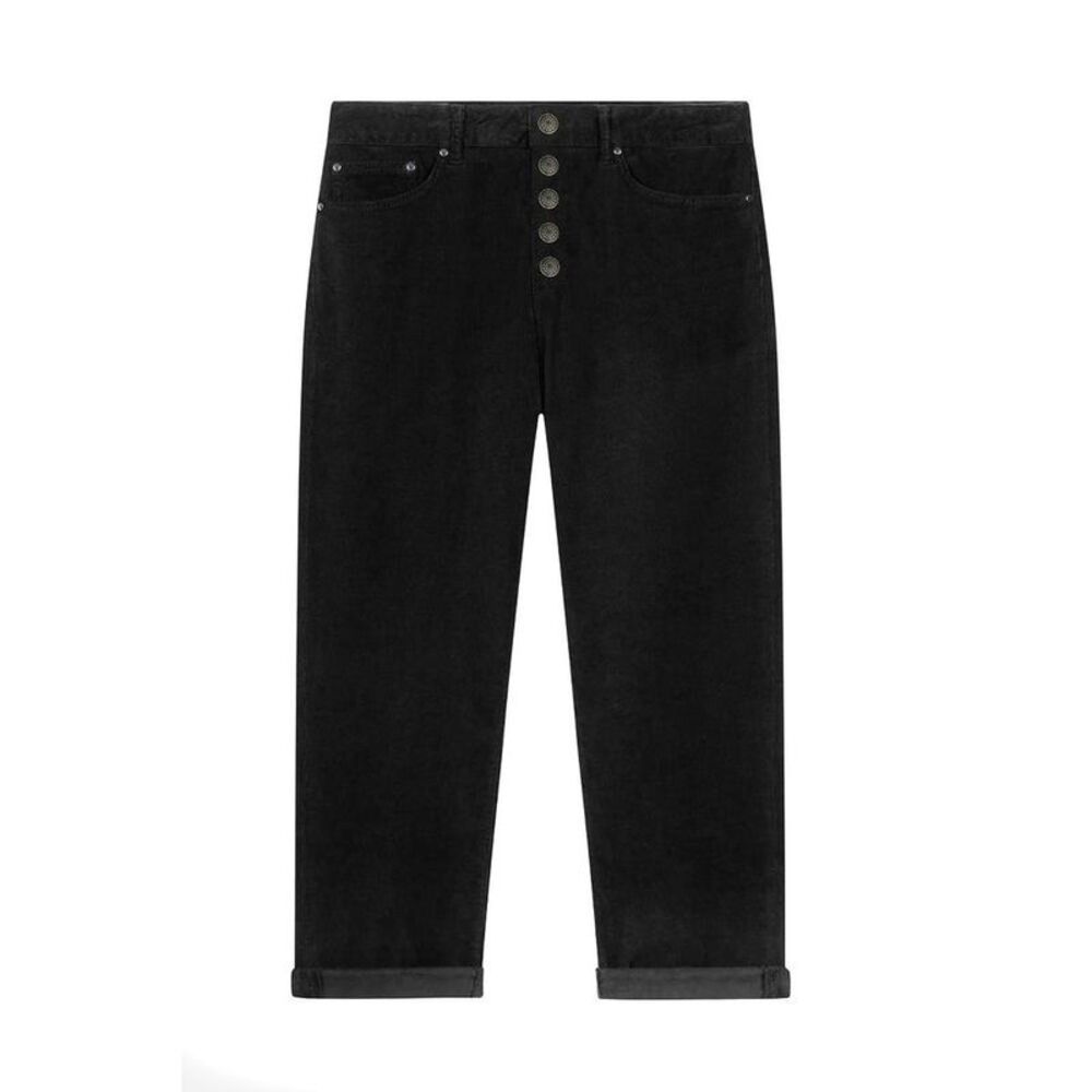 Dondup Corduroy Button Pants Women black Trousers